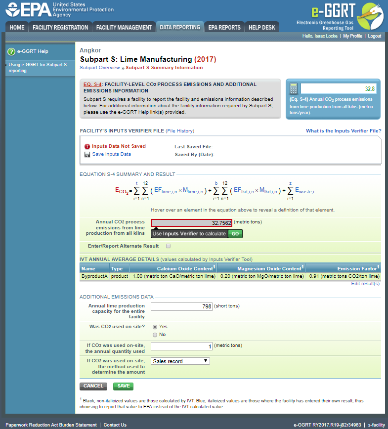 Image of Subpart S: Lime Manufacturing webpage.